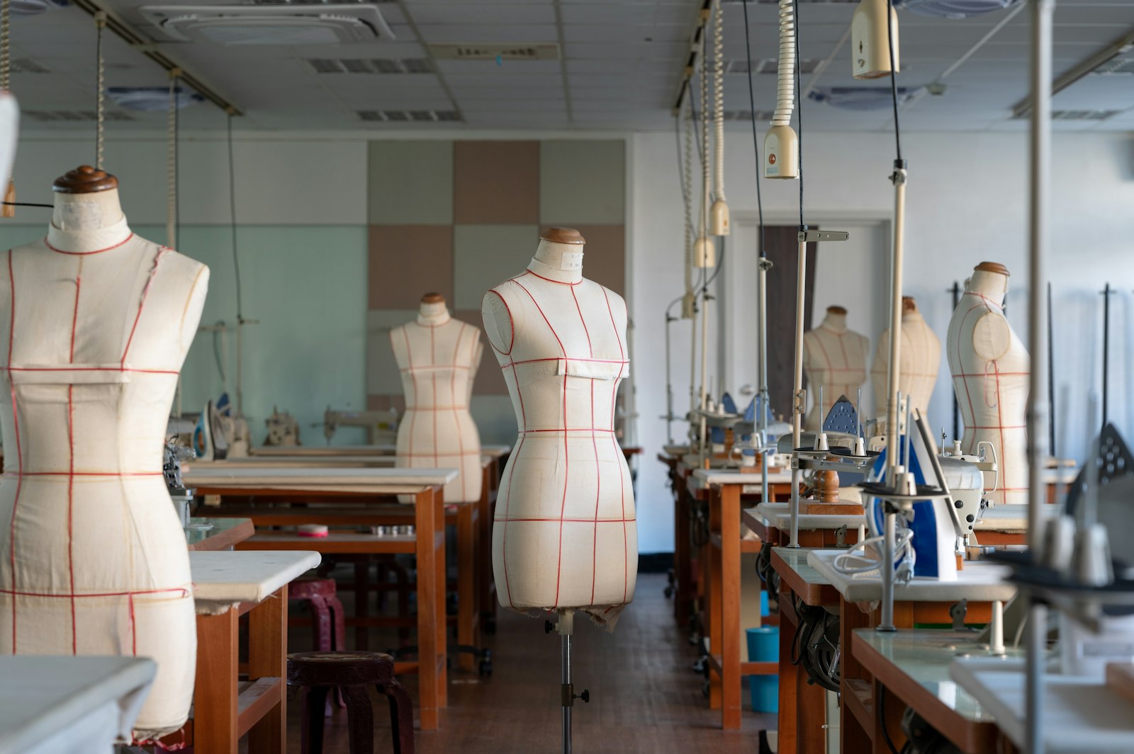 Tailoring atelier with dress forms where made-to-measure shirts are crafted